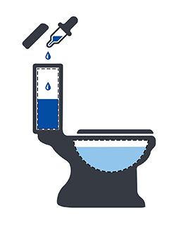 Illustration depicting the following: Remove toilet tank lid carefully.