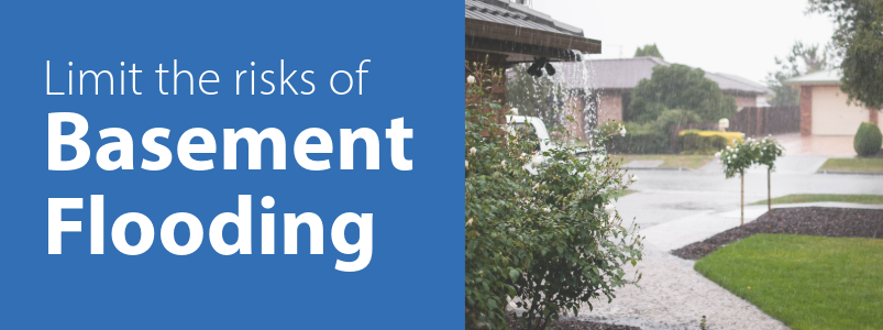 A residential neighbourhood during heavy rainfall.