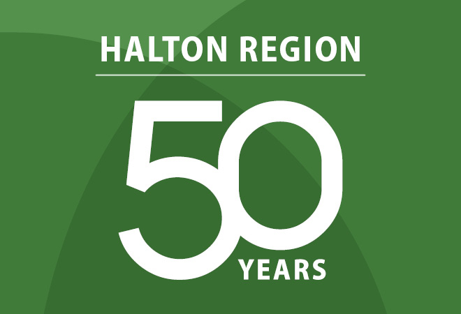 The Halton Region 50th anniversary celebration logo.