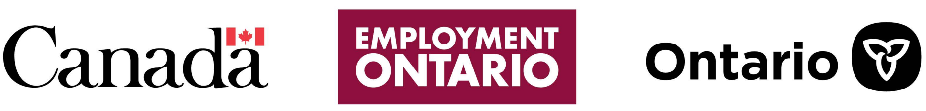 The logos for the Government of Canada, Employment Ontario and the Province of Ontario.