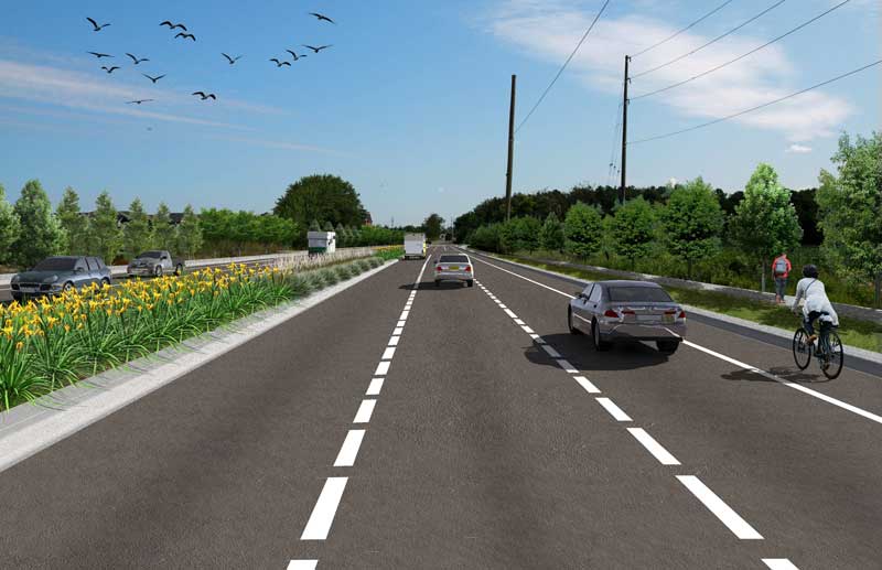 View of Britannia Road east of First Line.