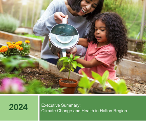 image of the Climate Change & Health in Halton Region Report cover