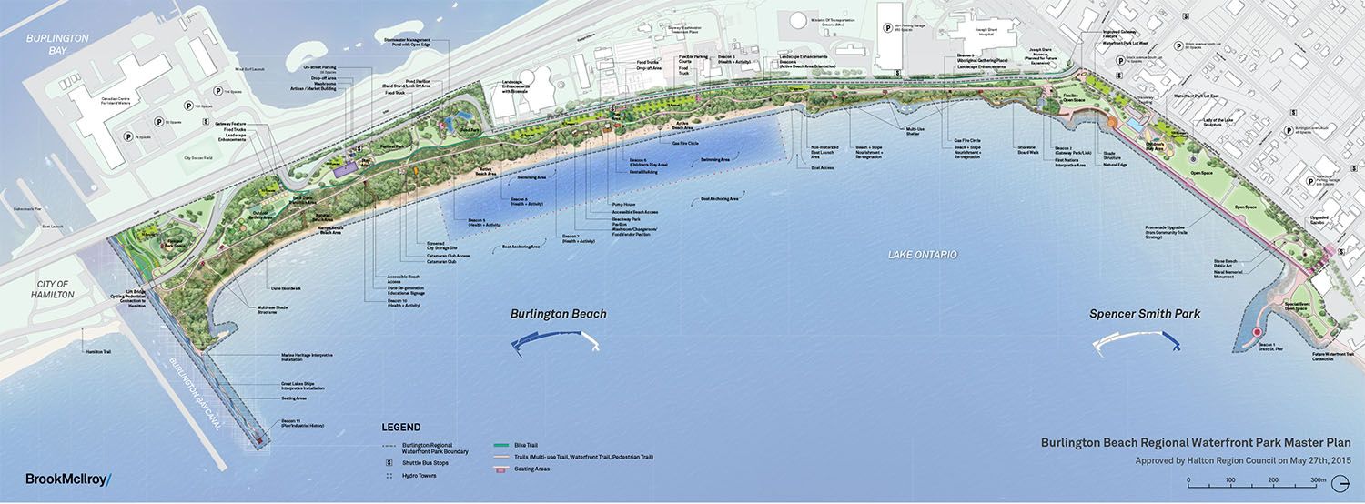 Image illustrating the Burlington Beach Regional Waterfront Park Master Plan phases.